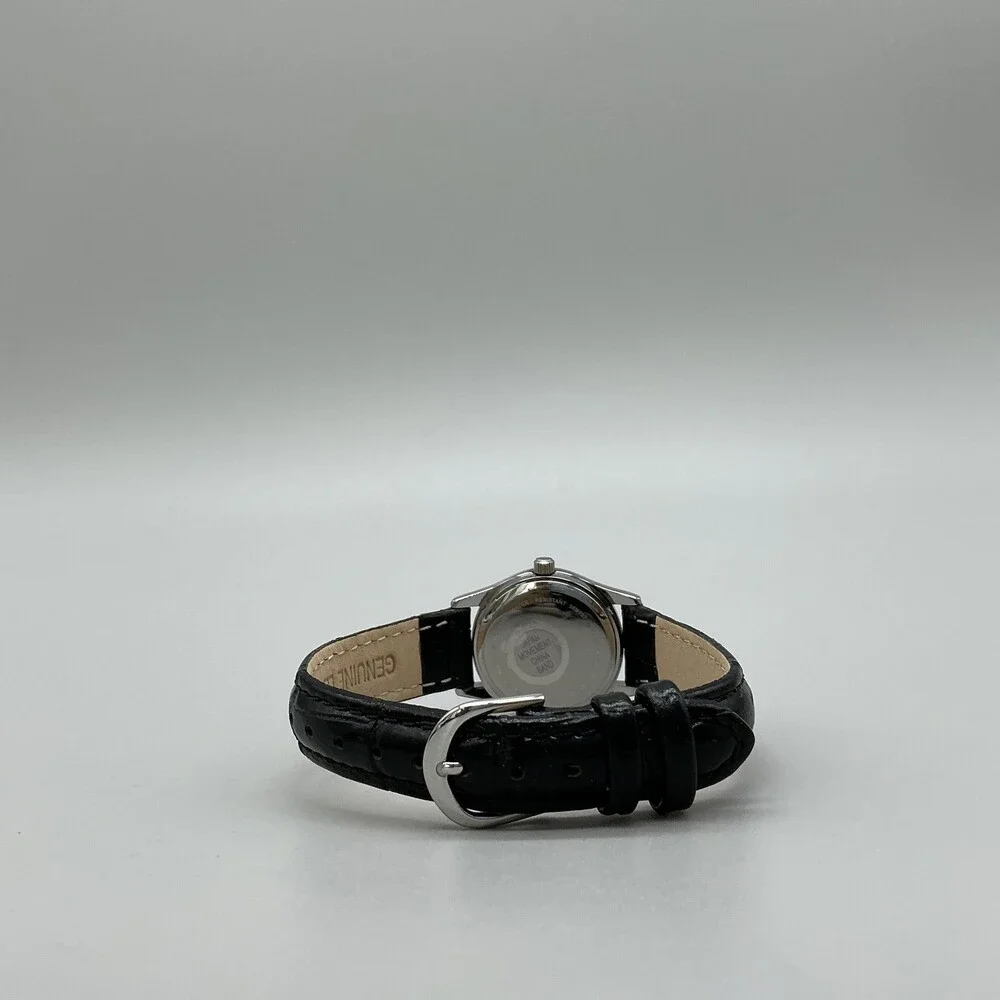 TFX by Bulova 38B107 Womens Watch 26mm Black Dial Leather Date Quartz